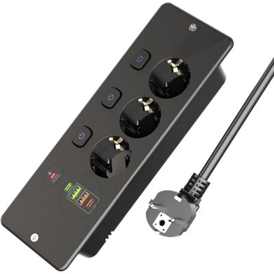 OEM Regleta Empotrable Crezuo De 3 Tomas Con 2 Puertos Usb-a Y 2 Puertos Usb-c, Regleta De Sobremesa Empotrable Con Interruptor Individual Para Muebles O Encimeras, Color Negro.-crezuo OEM Regleta Empotrable Crezuo De 3 Tomas Con 2 Puertos Usb-a Y 2 Puertos Usb-c, Regleta De Sobremesa Empotrable Con Interruptor Individual Para Muebles O Encimeras, Color Negro.-crezuo