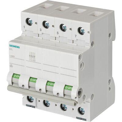 Siemens Modelo 5TL14910 - Seccionador de 4 polos 100A Siemens Modelo 5TL14910 - Seccionador de 4 polos 100A