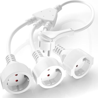 OEM Cable Alargador Doble Para Enchufes De Pared, Ip44, Con 3 Tomas Schuko, Contacto De Protección, 3 X 1,5 Mm², 250 V/16 A, Cable De Goma Para Uso Doméstico Y De Cocina, Blanco OEM Cable Alargador Doble Para Enchufes De Pared, Ip44, Con 3 Tomas Schuko, Contacto De Protección, 3 X 1,5 Mm², 250 V/16 A, Cable De Goma Para Uso Doméstico Y De Cocina, Blanco