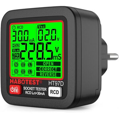 OEM Comprobador De Enchufes Con Prueba Rcd, Comprobador De Circuitos Eléctricos, Detector Automático De Voltaje Y Polaridad De 30-260 V, 6 Tipos De Diagnóstico De Fallas, Visualización De Voltaje Y Frecue OEM Comprobador De Enchufes Con Prueba Rcd, Comprobador De Circuitos Eléctricos, Detector Automático De Voltaje Y Polaridad De 30-260 V, 6 Tipos De Diagnóstico De Fallas, Visualización De Voltaje Y Frecue