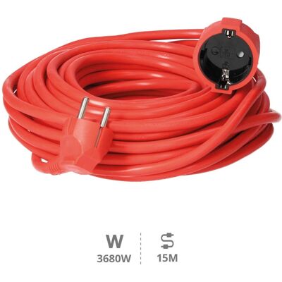 Extensión GSC Evolution - 15m, 3500W, Con Tierra, Rojo Extensión GSC Evolution - 15m, 3500W, Con Tierra, Rojo