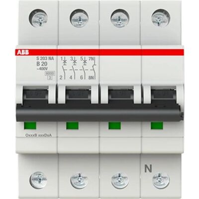 Interruptor Abb S203-b20na 20a 3 Polos Con Neutro Interruptor Abb S203-b20na 20a 3 Polos Con Neutro