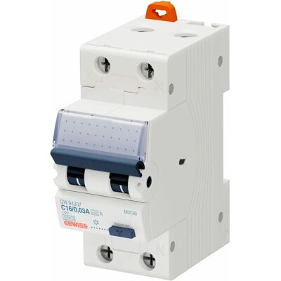 Gewiss Interruptor Automático Diferencial Kompact - Mdc 60 - 1p+n Curva C 16a Tipo A Idn=0,03a - 2 Módulos, Gw94307 Gewiss Interruptor Automático Diferencial Kompact - Mdc 60 - 1p+n Curva C 16a Tipo A Idn=0,03a - 2 Módulos, Gw94307