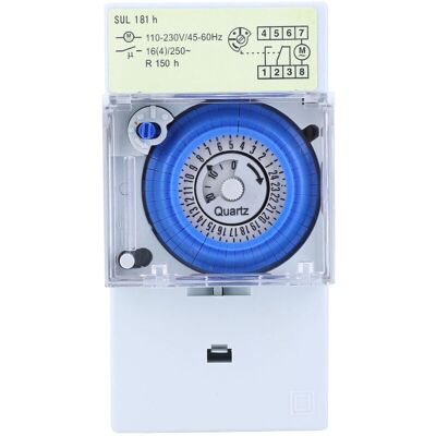 JUSCH Temporizador Mecánico De 181 H, Temporizador De Cuarzo De 24 Horas, Reloj Modular, Interruptor De Relé, 110-230 V Ca, 16 A JUSCH Temporizador Mecánico De 181 H, Temporizador De Cuarzo De 24 Horas, Reloj Modular, Interruptor De Relé, 110-230 V Ca, 16 A