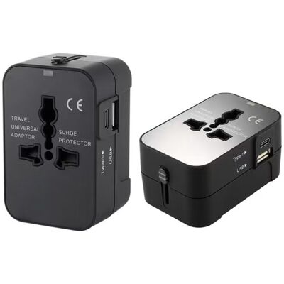 OEM Adaptador Universal Global Con Puertos Usb-c Y Usb De 8 Pines - Adaptador De Viaje - Enchufe Usb - Adaptador De Viaje Internacional Para Más De 150 Países - Negro OEM Adaptador Universal Global Con Puertos Usb-c Y Usb De 8 Pines - Adaptador De Viaje - Enchufe Usb - Adaptador De Viaje Internacional Para Más De 150 Países - Negro