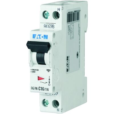 Eaton 279156 Interruptor automático - 1P+N, 6A, Curva C, 6KA Eaton 279156 Interruptor automático - 1P+N, 6A, Curva C, 6KA