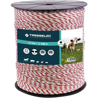OEM Cable De 3 Mm De Diámetro - Cercado Eléctrico Para Animales (vacas, Cabras, Ovejas, Caballos) - Carrete De 1000 M - 8 Alambres De Acero Inoxidable De 0,20 Mm De Diámetro Y 3 Alambres De Cobre De 0,30 OEM Cable De 3 Mm De Diámetro - Cercado Eléctrico Para Animales (vacas, Cabras, Ovejas, Caballos) - Carrete De 1000 M - 8 Alambres De Acero Inoxidable De 0,20 Mm De Diámetro Y 3 Alambres De Cobre De 0,30