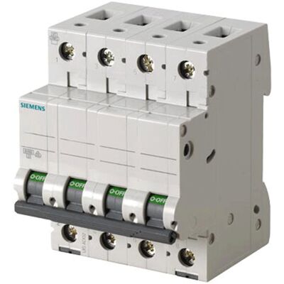 Interruptor Siemens 4P 63A 6kA Tipo C 4 Módulos Interruptor Siemens 4P 63A 6kA Tipo C 4 Módulos