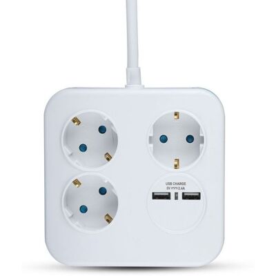 V-tac VT-1153-2 Regleta de enchufes - USB - 1,4m - Blanco - Power Strip V-tac VT-1153-2 Regleta de enchufes - USB - 1,4m - Blanco - Power Strip