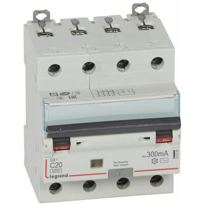 Disjoncteur Différentiel Monobloc Dx³6000 10ka Arrivée Haute Et Départ Bas À Vis 4p 400v - 20a - Typeac 300ma - Legrand Disjoncteur Différentiel Monobloc Dx³6000 10ka Arrivée Haute Et Départ Bas À Vis 4p 400v - 20a - Typeac 300ma - Legrand