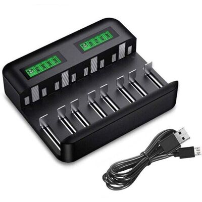 OEM Cargador Universal De Baterías Con Pantalla Lcd, Cargador Universal Para Baterías Recargables Ni-mh Aa/lr6, Aaa/lr3, C/r14, D/r20 Con Entrada Micro Usb Tipo C, Cargador 9008 Con Tecnología De Detecció OEM Cargador Universal De Baterías Con Pantalla Lcd, Cargador Universal Para Baterías Recargables Ni-mh Aa/lr6, Aaa/lr3, C/r14, D/r20 Con Entrada Micro Usb Tipo C, Cargador 9008 Con Tecnología De Detecció