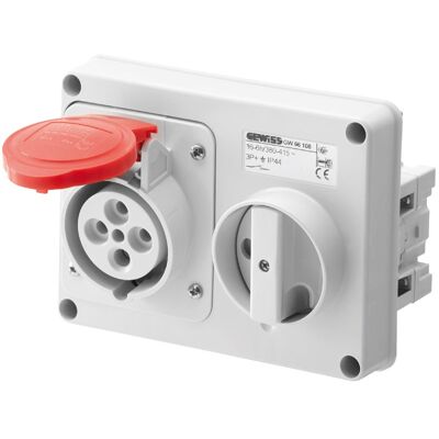 Gewiss - Toma De Corriente Con Enclavamiento 3p+e 16a Ip44 380v Sin Caja Gw66108 Gewiss - Toma De Corriente Con Enclavamiento 3p+e 16a Ip44 380v Sin Caja Gw66108