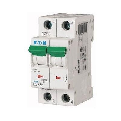 Interruptor Eaton PLSM C6/2-MW 2P - 6A, 440V, IP20 Interruptor Eaton PLSM C6/2-MW 2P - 6A, 440V, IP20