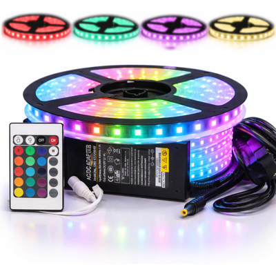 SYSLED Kit De Cinta Profesional 5050 - 60 Led/m - 5 Metros Rgb Impermeable (ip67) Con Controlador Y Transformador Longitud: 5 Metros - Transformador: Fuente De Alimentación Incluida - Control Remoto Del Con SYSLED Kit De Cinta Profesional 5050 - 60 Led/m - 5 Metros Rgb Impermeable (ip67) Con Controlador Y Transformador Longitud: 5 Metros - Transformador: Fuente De Alimentación Incluida - Control Remoto Del Con