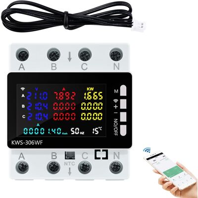 OEM Contador Eléctrico Wifi Trifásico Vatímetro 80a 220v Ac Amperímetro 3 Fases 4 Conductores Con Protección Contra Fallos De Alimentación/sobretemperatura/subtensión/sobrecorriente/sobrepotencia Etc. OEM Contador Eléctrico Wifi Trifásico Vatímetro 80a 220v Ac Amperímetro 3 Fases 4 Conductores Con Protección Contra Fallos De Alimentación/sobretemperatura/subtensión/sobrecorriente/sobrepotencia Etc.