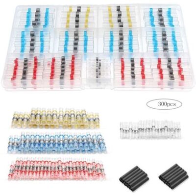 FOCTRO Conector Eléctrico, 300 Piezas Terminales De Crimp, Kit De Terminales Termocontraibles Con Calidad Marina, Terminales De Soldadura Impermeables Para Motocicletas, Marina Y Automóviles. FOCTRO Conector Eléctrico, 300 Piezas Terminales De Crimp, Kit De Terminales Termocontraibles Con Calidad Marina, Terminales De Soldadura Impermeables Para Motocicletas, Marina Y Automóviles.