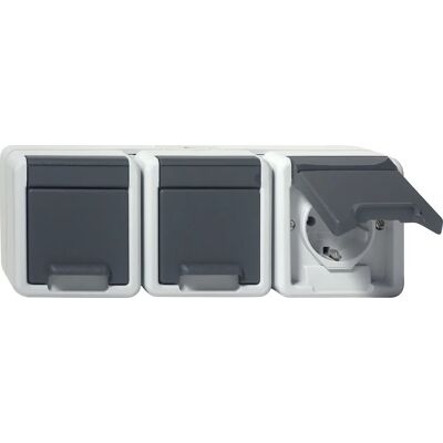 Gira 478930 Enchufe triple con tapa protectora - Enchufe eléctrico Gira 478930 Enchufe triple con tapa protectora - Enchufe eléctrico