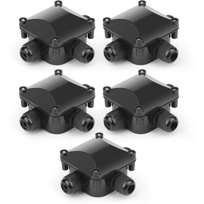 OEM 5 Cajas De Conexiones Impermeables Ip68 - Caja De Distribución Impermeable Para Exteriores, Conectores De Cable, Cable De Tierra - 3 Pines - Jardín, Acrilonitrilo Butadieno Estireno, Negro OEM 5 Cajas De Conexiones Impermeables Ip68 - Caja De Distribución Impermeable Para Exteriores, Conectores De Cable, Cable De Tierra - 3 Pines - Jardín, Acrilonitrilo Butadieno Estireno, Negro