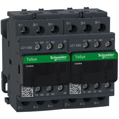 Schneider Electric - Contacteur Inverseur Tesys Lc2d 3p Ac3 440v 32 A Bobine 24 V Ca - Lc2d32b7 Schneider Electric - Contacteur Inverseur Tesys Lc2d 3p Ac3 440v 32 A Bobine 24 V Ca - Lc2d32b7