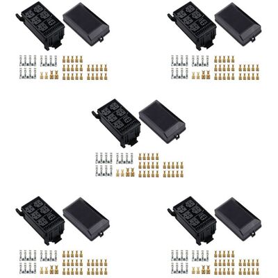 OEM Caja De Relés Con 5 Fusibles, 5 Portafusibles, 6 Soportes Para Bloques De Relés, Bloque De Fusibles De 12 V, Caja De Fusibles Para Automóvil OEM Caja De Relés Con 5 Fusibles, 5 Portafusibles, 6 Soportes Para Bloques De Relés, Bloque De Fusibles De 12 V, Caja De Fusibles Para Automóvil