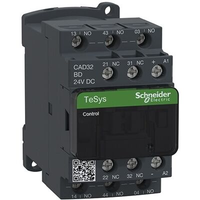 Schneider Electric - Contacteur Tesys Cad32 3 F Plus 2 O Instantané 10 A 24 V Cc - Cad32bd Schneider Electric - Contacteur Tesys Cad32 3 F Plus 2 O Instantané 10 A 24 V Cc - Cad32bd