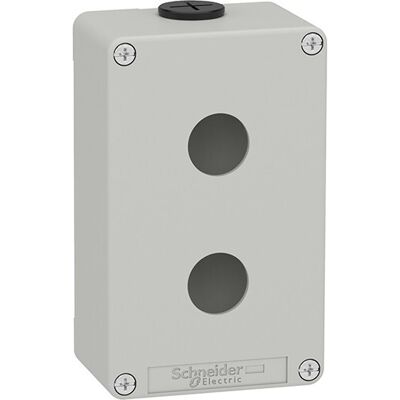 Caja metálica gris de Schneider Electric para 2x22mm - IP65/IP67 Caja metálica gris de Schneider Electric para 2x22mm - IP65/IP67