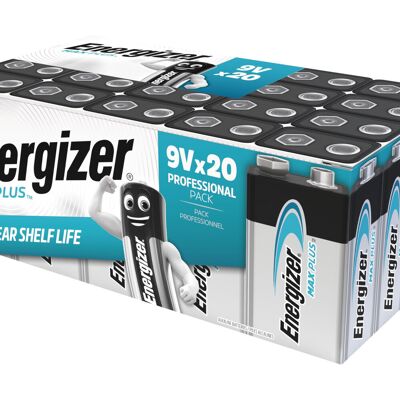 Energizer Max Plus Pila Alcalina 9v 6lr61 600mah - Paquete De 20 Energizer Max Plus Pila Alcalina 9v 6lr61 600mah - Paquete De 20