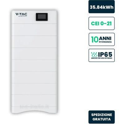Kit V-tac 7 Módulos De Almacenamiento De Alta Tensión 35,84kwh Lfp 100ah 358,4v Ip65 Kit V-tac 7 Módulos De Almacenamiento De Alta Tensión 35,84kwh Lfp 100ah 358,4v Ip65