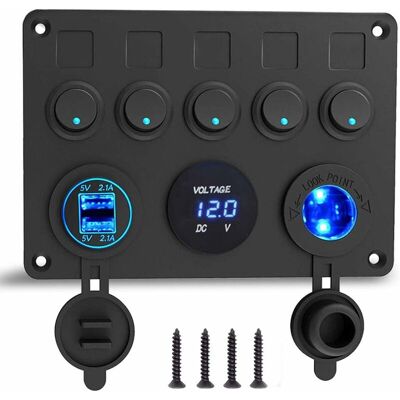 OEM Panel De Interruptores Marinos De 12 V, Puerto De Carga Usb De 4,2 A + Toma De Mechero + Pantalla De Voltímetro, Interruptores Basculantes Impermeables Ip65 Para Control De Circuitos De Automóviles, B OEM Panel De Interruptores Marinos De 12 V, Puerto De Carga Usb De 4,2 A + Toma De Mechero + Pantalla De Voltímetro, Interruptores Basculantes Impermeables Ip65 Para Control De Circuitos De Automóviles, B