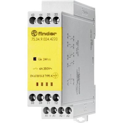 Finder 7S.34.9.024.4220 Módulo de relé - Aprobado para seguridad, 6A, IP20 Finder 7S.34.9.024.4220 Módulo de relé - Aprobado para seguridad, 6A, IP20