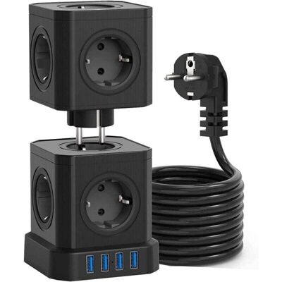 OEM Regleta Cúbica Con 12 Tomas De Corriente + 4 Puertos Usb, Protección Contra Sobretensiones, Cable De 2 M – Modelo Desmontable Con Interruptor Integrado OEM Regleta Cúbica Con 12 Tomas De Corriente + 4 Puertos Usb, Protección Contra Sobretensiones, Cable De 2 M – Modelo Desmontable Con Interruptor Integrado