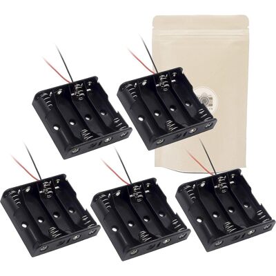 OEM Caja Portapilas 5x Para 4 Pilas Aa Lr06 Con Cables De Conexión Negros Y Rojos. OEM Caja Portapilas 5x Para 4 Pilas Aa Lr06 Con Cables De Conexión Negros Y Rojos.
