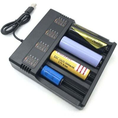 OEM Cargador Inteligente Crezuo De 4 Ranuras Para Baterías 18650, Xu, Usb Universal, Recargable Para Baterías De Litio.-crezuo OEM Cargador Inteligente Crezuo De 4 Ranuras Para Baterías 18650, Xu, Usb Universal, Recargable Para Baterías De Litio.-crezuo