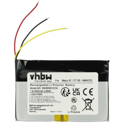 vhbw - Hella Gutmann MM42/DT66/MM66/MM42SE - 660mAh - 7,4V Li-Po - Batería vhbw - Hella Gutmann MM42/DT66/MM66/MM42SE - 660mAh - 7,4V Li-Po - Batería