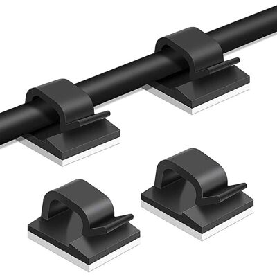 DPZO 50 Clips Para Cables, Bridas Adhesivas Para Cables, Organizador De Cables, Clips Autoadhesivos Para Cables, Clips Para Cables Eléctricos, Para Gestión De Cables, Color Negro. DPZO 50 Clips Para Cables, Bridas Adhesivas Para Cables, Organizador De Cables, Clips Autoadhesivos Para Cables, Clips Para Cables Eléctricos, Para Gestión De Cables, Color Negro.