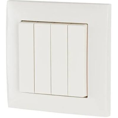 Interruptor de Luz Inalámbrico Eaton de 4 Botones - 55mm, Blanco - Interruptor inalámbrico Interruptor de Luz Inalámbrico Eaton de 4 Botones - 55mm, Blanco - Interruptor inalámbrico