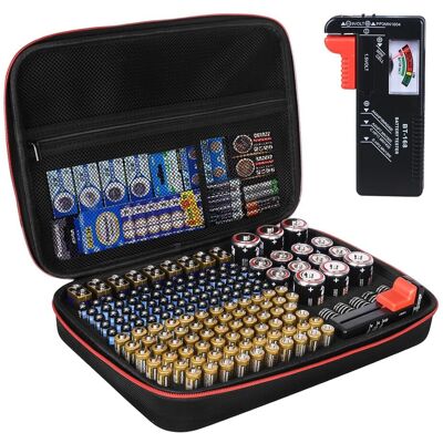 OEM Caja Para Guardar Pilas Con Comprobador - Capacidad Para 200 Pilas - Gran Capacidad - Compatible Con Pilas Aa, Aaa, C, D Y De 9v OEM Caja Para Guardar Pilas Con Comprobador - Capacidad Para 200 Pilas - Gran Capacidad - Compatible Con Pilas Aa, Aaa, C, D Y De 9v