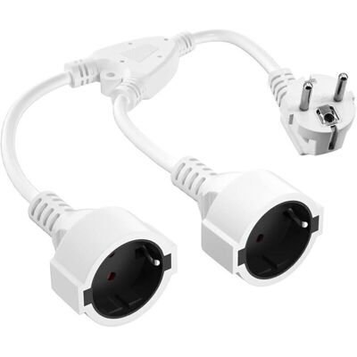 OEM Cable Alargador Doble, Cable Alargador Corto Con 2 Tomas, Adaptador De 2 Tomas, 16a/250v, Ip20, Toma Múltiple Para El Hogar, La Oficina Y La Cocina - Blanco-crezuo OEM Cable Alargador Doble, Cable Alargador Corto Con 2 Tomas, Adaptador De 2 Tomas, 16a/250v, Ip20, Toma Múltiple Para El Hogar, La Oficina Y La Cocina - Blanco-crezuo
