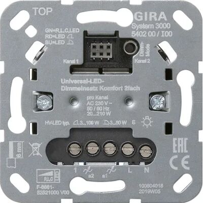 Gira S3000 Interruptor de Dimming LED - 2 Salidas - IP20 Gira S3000 Interruptor de Dimming LED - 2 Salidas - IP20