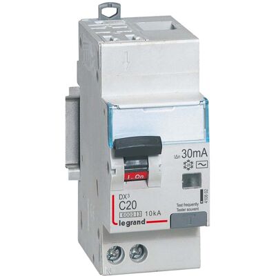 LEGRAND Disjoncteur Différentiel Dx3 1p+n Courbe C 20a 30ma 6ka - Leg410802 LEGRAND Disjoncteur Différentiel Dx3 1p+n Courbe C 20a 30ma 6ka - Leg410802