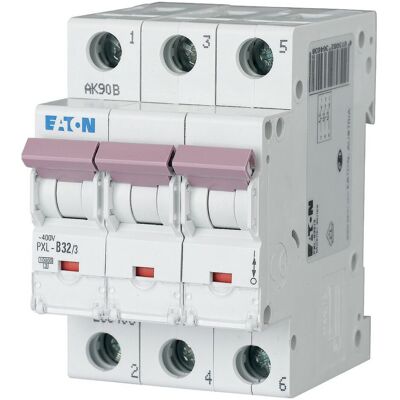 Interruptor Eaton PXL-C32/3 - 3P, 32A, Curva C Interruptor Eaton PXL-C32/3 - 3P, 32A, Curva C