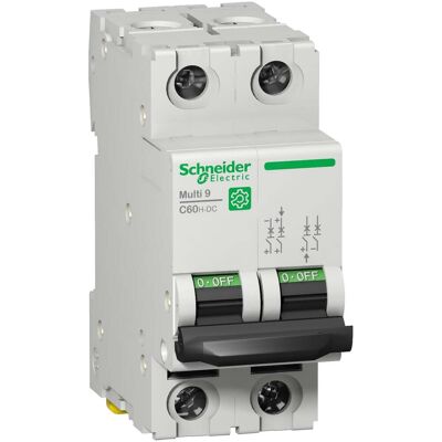Schneider Electric Multi9 C60h-dc - Disjoncteur - 2p - 16a C 500v-dc Schneider Electric Multi9 C60h-dc - Disjoncteur - 2p - 16a C 500v-dc