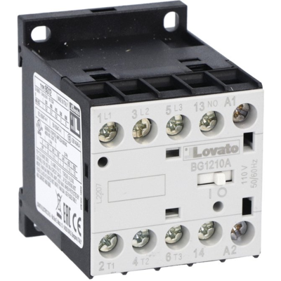 Contactor Lovato 11BG1210A230 - 3 polos, 12A, IP20, Montaje en DIN Contactor Lovato 11BG1210A230 - 3 polos, 12A, IP20, Montaje en DIN