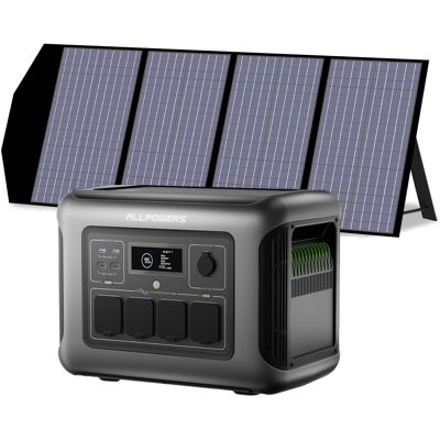 R1500 Lite Generador Solar Con 140w Panel Solar, Batería Lifepo4 De 1056wh Con 4 Salidas Ac De 1600w (3200w Pico), Estacion De Energia Portatil Para Camping, Emergencia, Viajes, Cortes - Allpowers R1500 Lite Generador Solar Con 140w Panel Solar, Batería Lifepo4 De 1056wh Con 4 Salidas Ac De 1600w (3200w Pico), Estacion De Energia Portatil Para Camping, Emergencia, Viajes, Cortes - Allpowers