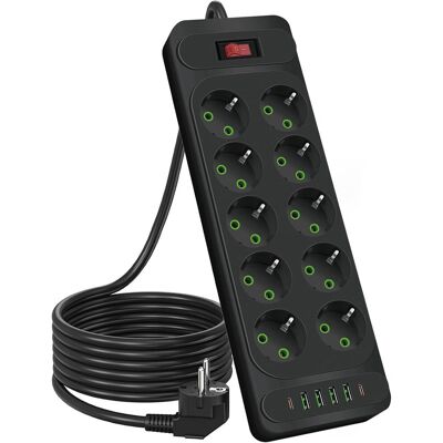 OEM Regleta Mural Usb De 10 Tomas, 2500 W, Con Interruptor, 4 Puertos Usb A + 2 Puertos Usb C, Estación De Carga Inteligente Y Cable Alargador De 2 M. Ideal Para El Hogar Y La Oficina. OEM Regleta Mural Usb De 10 Tomas, 2500 W, Con Interruptor, 4 Puertos Usb A + 2 Puertos Usb C, Estación De Carga Inteligente Y Cable Alargador De 2 M. Ideal Para El Hogar Y La Oficina.