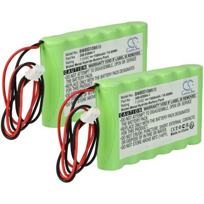 Vhbw 2x Batería Recargable Compatible Con Ademco Walynxrchb, Ms104, Lynx, Lynxrchkit-sc, K5109 Pda (1500mah, 7,2v, Nimh) Vhbw 2x Batería Recargable Compatible Con Ademco Walynxrchb, Ms104, Lynx, Lynxrchkit-sc, K5109 Pda (1500mah, 7,2v, Nimh)
