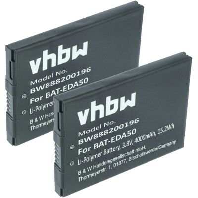 Vhbw 2x Batería Compatible Con Honeywell Scanpal Eda50, Eda50k, Eda51, Eda70, Eda50hc, Eda40 Escáner Códigos De Barra, Tpv (4000 Mah, 3,8 V, Li-poli) Vhbw 2x Batería Compatible Con Honeywell Scanpal Eda50, Eda50k, Eda51, Eda70, Eda50hc, Eda40 Escáner Códigos De Barra, Tpv (4000 Mah, 3,8 V, Li-poli)