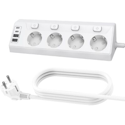 OEM Regleta Usb, Interruptor Independiente, Enchufe Inteligente Para Uso Doméstico, Cable De Regleta, Toma De Corriente De Alta Potencia De 4 Orificios, Color Blanco. OEM Regleta Usb, Interruptor Independiente, Enchufe Inteligente Para Uso Doméstico, Cable De Regleta, Toma De Corriente De Alta Potencia De 4 Orificios, Color Blanco.