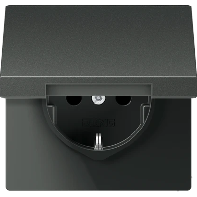 Jung Toma De Corriente Schuko®, 16 A 250 V , Bornes De Tornillo, Tapa Abatible, Aluminio Lacado, Serie Ls, Antracita Al 1521 Kl An Jung Toma De Corriente Schuko®, 16 A 250 V , Bornes De Tornillo, Tapa Abatible, Aluminio Lacado, Serie Ls, Antracita Al 1521 Kl An