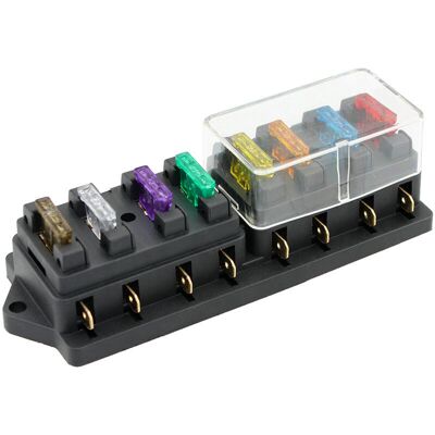 OEM Portafusibles De Fila Recta De 8 Vías Enchufe Multidireccional/caja De Fusibles Con Tapa Antipolvo Transparente + (5 A, 7,5 A, 10 A, 15 A, 20 A, 25 A, 30 A, 35 A) 1 Fusible Mediano Cada Uno OEM Portafusibles De Fila Recta De 8 Vías Enchufe Multidireccional/caja De Fusibles Con Tapa Antipolvo Transparente + (5 A, 7,5 A, 10 A, 15 A, 20 A, 25 A, 30 A, 35 A) 1 Fusible Mediano Cada Uno